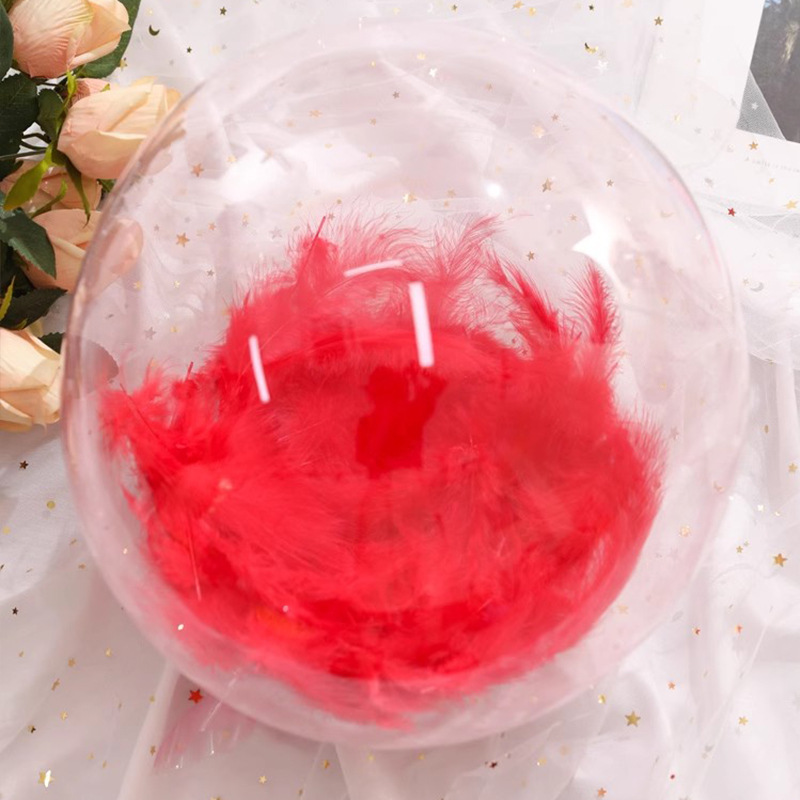 Red rojo iluminante pluma bobobo bola estand día de San Valentín mano con lámpara de globo material paquete de cumpleaños props