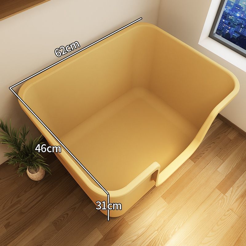 62CM 고양이 배변 상자 노란색 [모래가 튀는 것을 방지하기 위해 울타리를 높였습니다]]