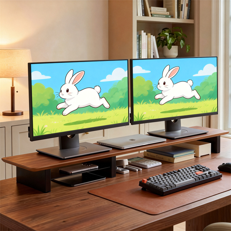 Dual Desktop Computer Monitor Riser Stand Tv Screen Bracket Laptop Holder Office Desk Organizer Dual Desktop Computer Monitor Riser Stand Tv Screen Bracket Laptop Holder Office Desk Organizer