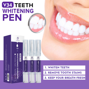 Cross-border V34 Toothbrush Oral Cleaning Care Brightening White Cleaning Solution V34 dental cleaning pen