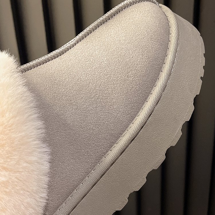 Thick snow boots for men and women in winter plus fleece thickened warm comfort to wear casual woolen shoes large size_voghion.com