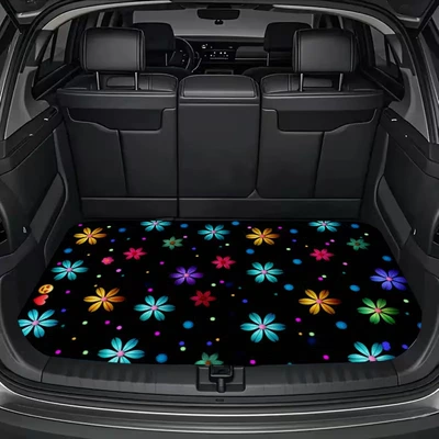 Avtomobil döşəmə paspasları — to clean, dust-proof mat - 425de-floral-car-floor-mat-7-75100cmcrystal-velvet-with-dot-plastic-backing