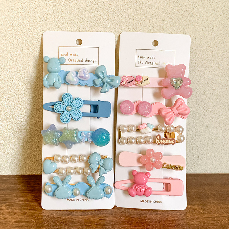 Ventas directas de fábrica 2025 nueva horquilla de color para mujer nueva pinza de flequillo lateral linda horquilla rota pinza de una palabra dulce