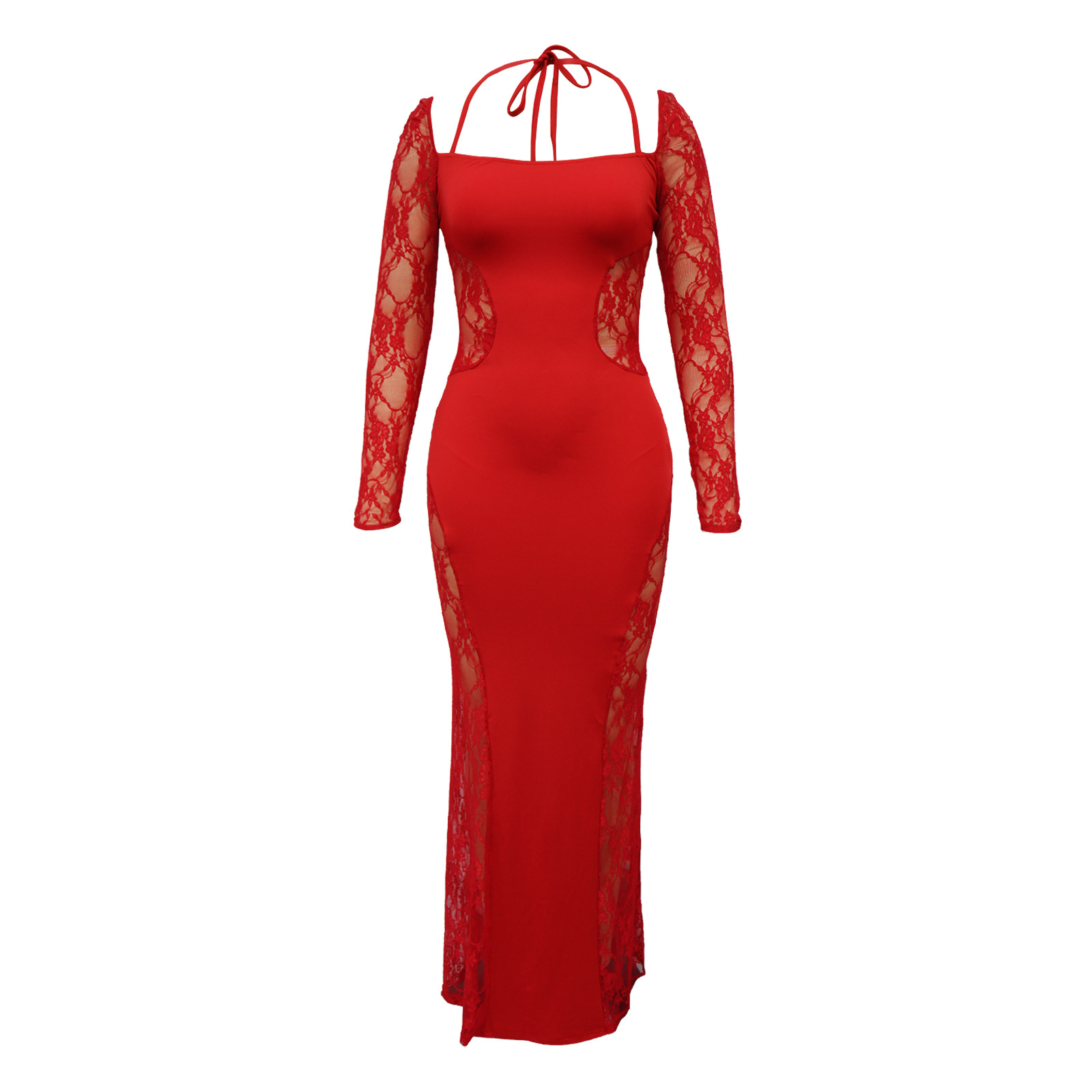 Elegant Women's Lace Splicing Evening Dress For Special Occasions_voghion.com