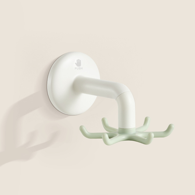 Gancho giratorio de cocina, ventosa, estante montado en la pared, olla sin perforaciones para el hogar, estante de almacenamiento de cuchara, estante para espátula