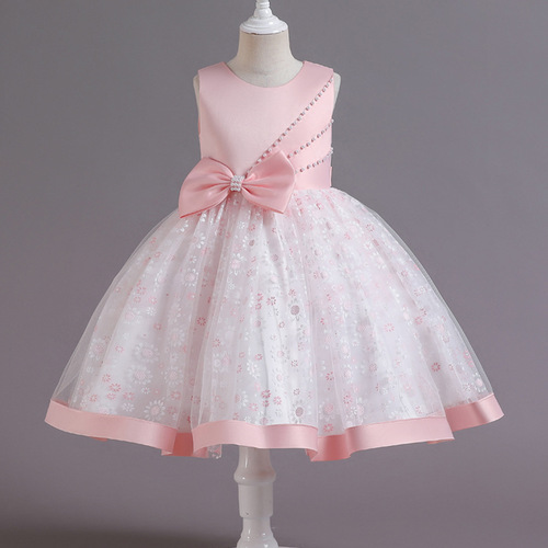 Children's cross-border dress, flower child wedding dress for girls, princess skirt, children's birthday anniversary dress, piano performance costume
