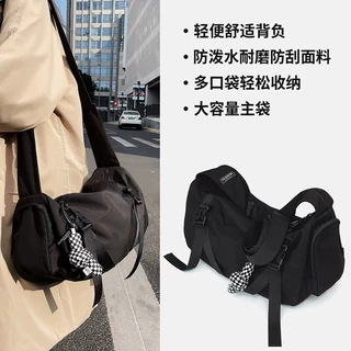 单肩包ins日系原宿百搭大容量斜挎包女士挎包潮流学生邮差包包