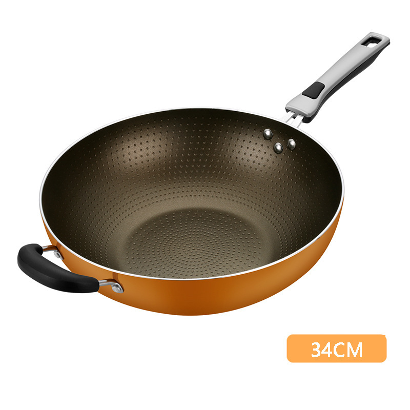 Cocina rey nueva generación sin aceite sartén antiadherente wok estufa de gas cocina de inducción hogar wok sartén antiadherente