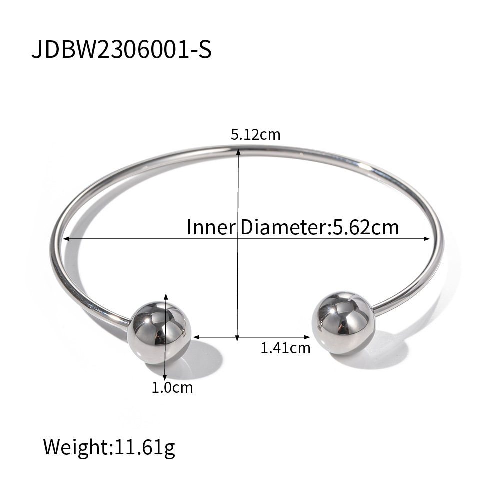 2023 nuevo estilo de moda celebridad en línea INS diseño 18K chapado en oro de acero inoxidable bola abierta pulsera joyería al por mayor