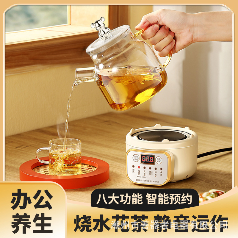 All-Glass Mini Health Kettle Office Small Multi-Functional Kettle Household Tea Kettle Tea Maker for One Person