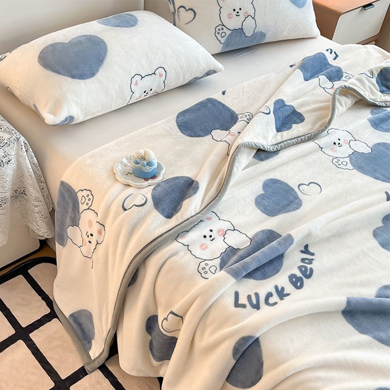 Dual lados de la leche mantas de lana de coral frida gruesa mantas de lana de coral dormitorio de estudiantes mantas de cama mantas invierno