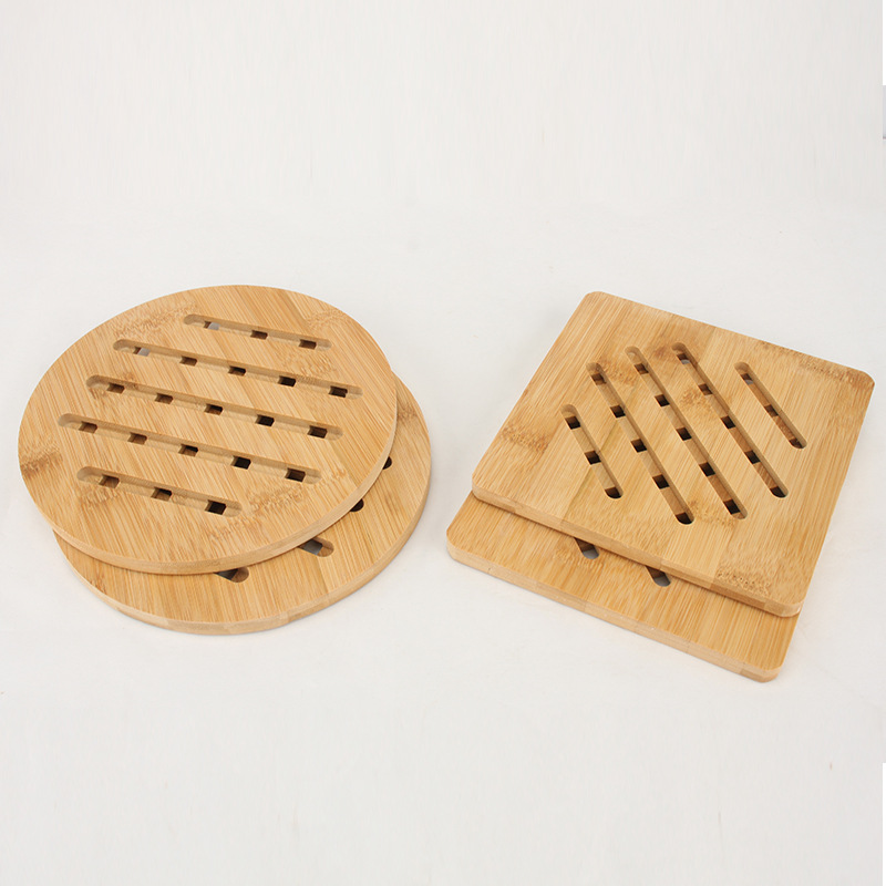 Venta al por mayor de mesa de comedor estera de aislamiento de bambú taza de té estera de tazón anti-escaldado estera de olla estera de aislamiento de alimentos en la Mesa