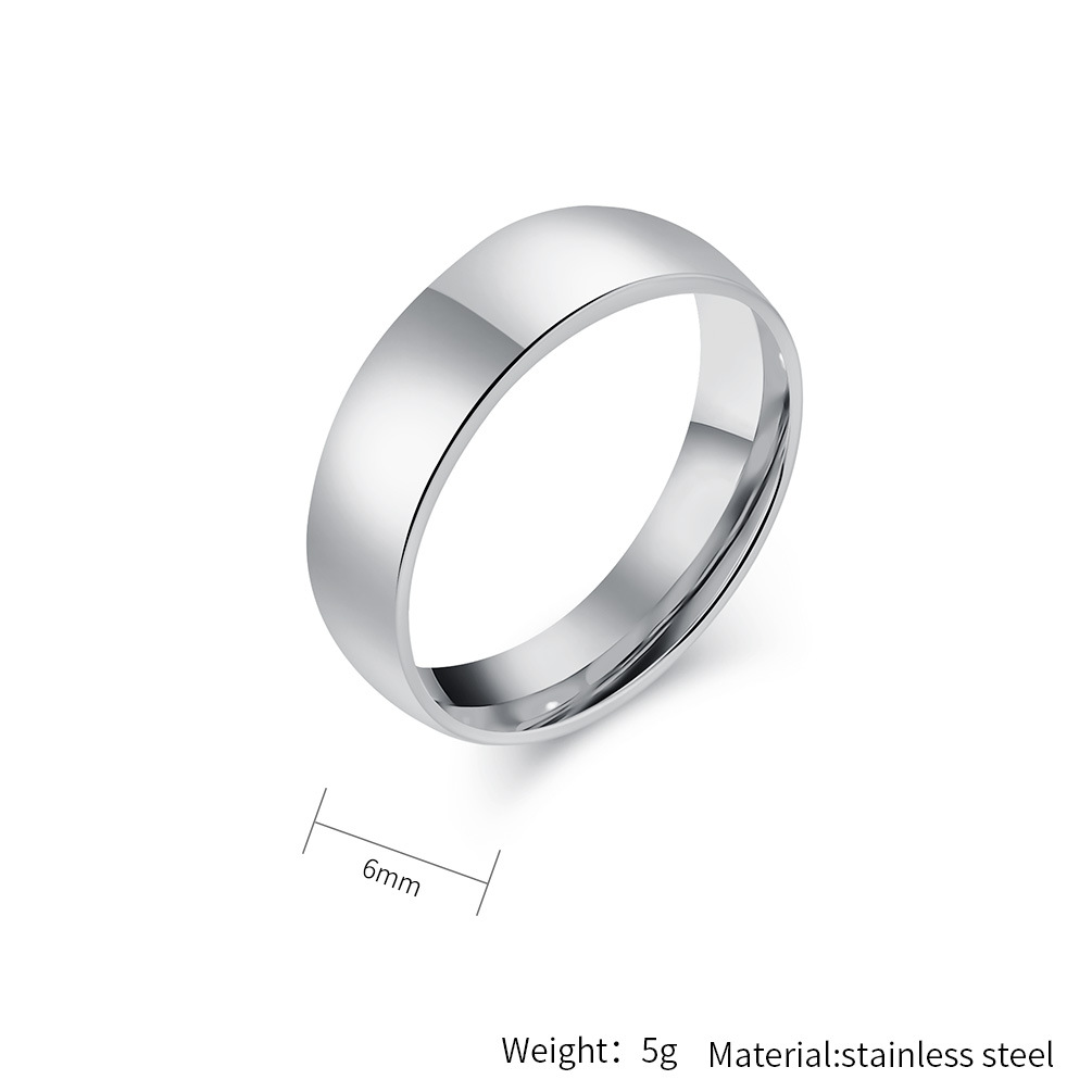 1 Piece Quantity Men's Unisex Classic Style Rings Solid Color Horse 304 Stainless Steel Titanium Steel Vacuum Plating Men Band Rings