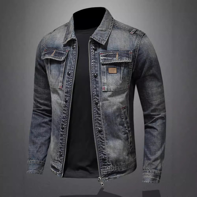 Special Offer Free Shipping European and American Washed Old Vintage Classic Denim Jacket Men's Street Handsome Jacket Fashionable Laps