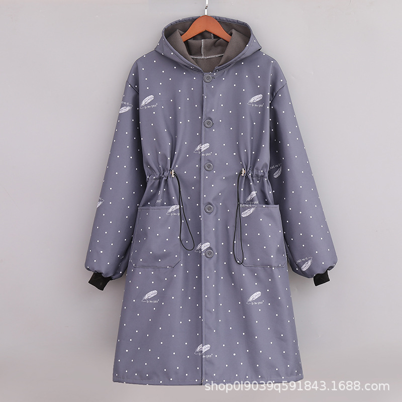 Nuevo abrigo de lana gruesa a prueba de viento gran bolsillo de invierno madre calentamiento de cuerda abrigo largo