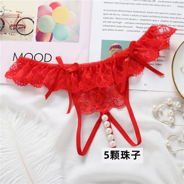 A generation of sexy lace open sexy underwear women bow transparent thong women's large size T pants wholesale A generation of sexy lace open sexy underwear women bow transparent thong women's large size T pants wholesale