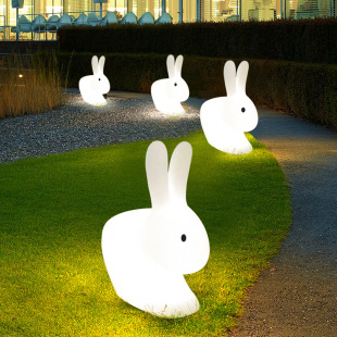 Luminous Mid-Autumn Festival PE Outdoor Light Luminous Jade Rabbit Moon Rabbit Luminous Solar Garden Light