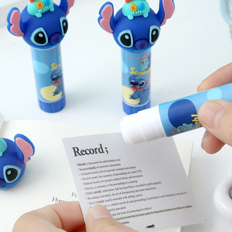 Dibujos animados azul azul pegamento sólido estudiante silicona portátil pegamento sólido bricolaje hecho a mano barra de pegamento de alta viscosidad