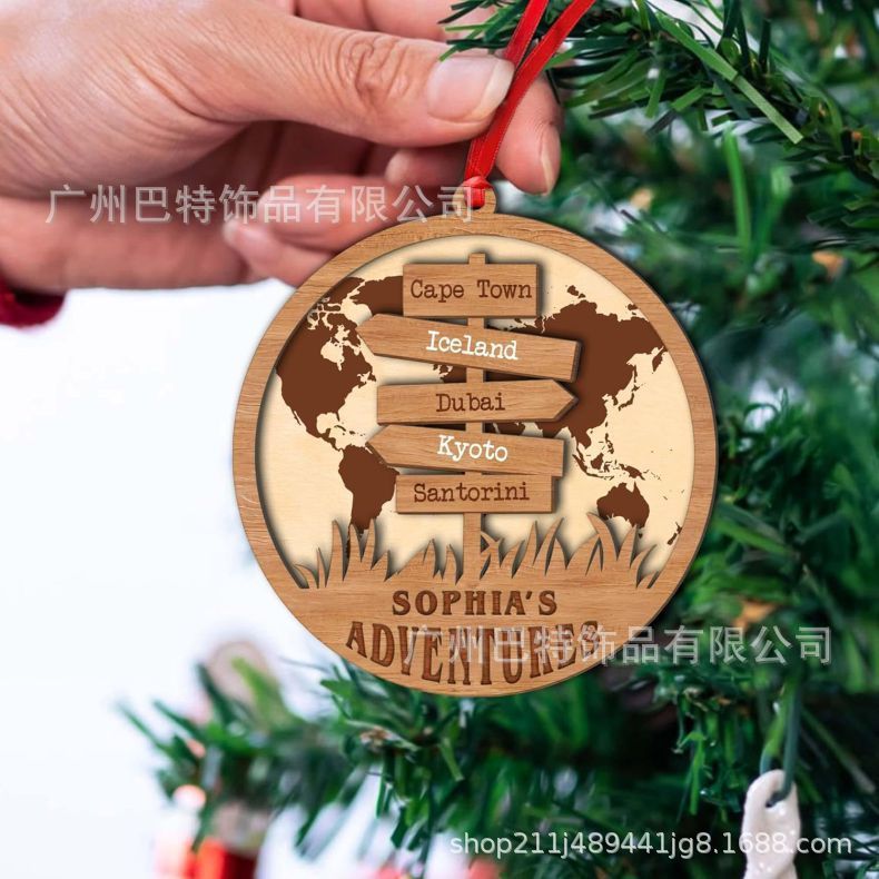 2025 新しい最高の新築祝いギフト二層ワールドトラベラークリスマス装飾吊り下げクリスマスツリーペンダント|undefined