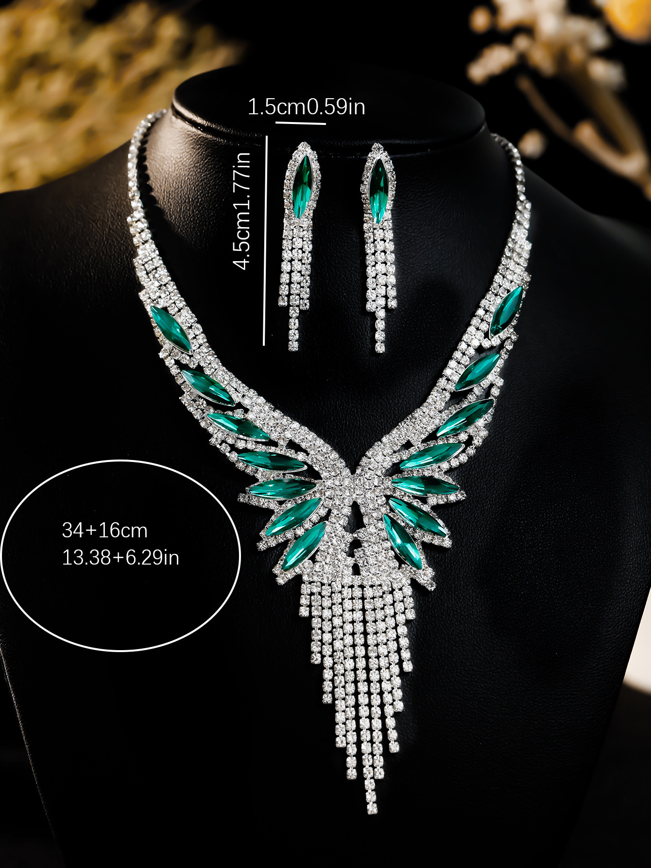 bridal necklace set earring jewelry set banquet dress set necklace fashionable and versatile temperament accessories_voghion.com