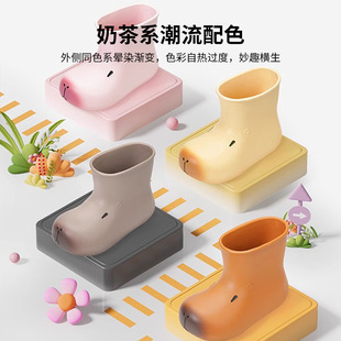 Cute Kapibara Rain Boots Thick-Soled New Waterproof Non-Slip Outdoor Rain Boots Women's Short Boots Outer Wear Rubber Shoes for Girls