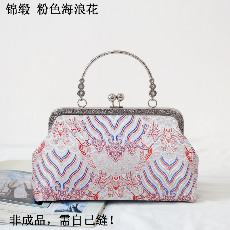 Longze未完成手作り素材バッグ-スクエアマウスゴールドバッグショートハンドバッグは自分で縫う必要があります|undefined