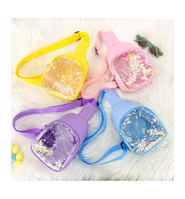 Enfants Petit Toutes Les Saisons Nylon Couleur Unie Mignon Carré Fermeture Éclair Sac Banane display picture 13