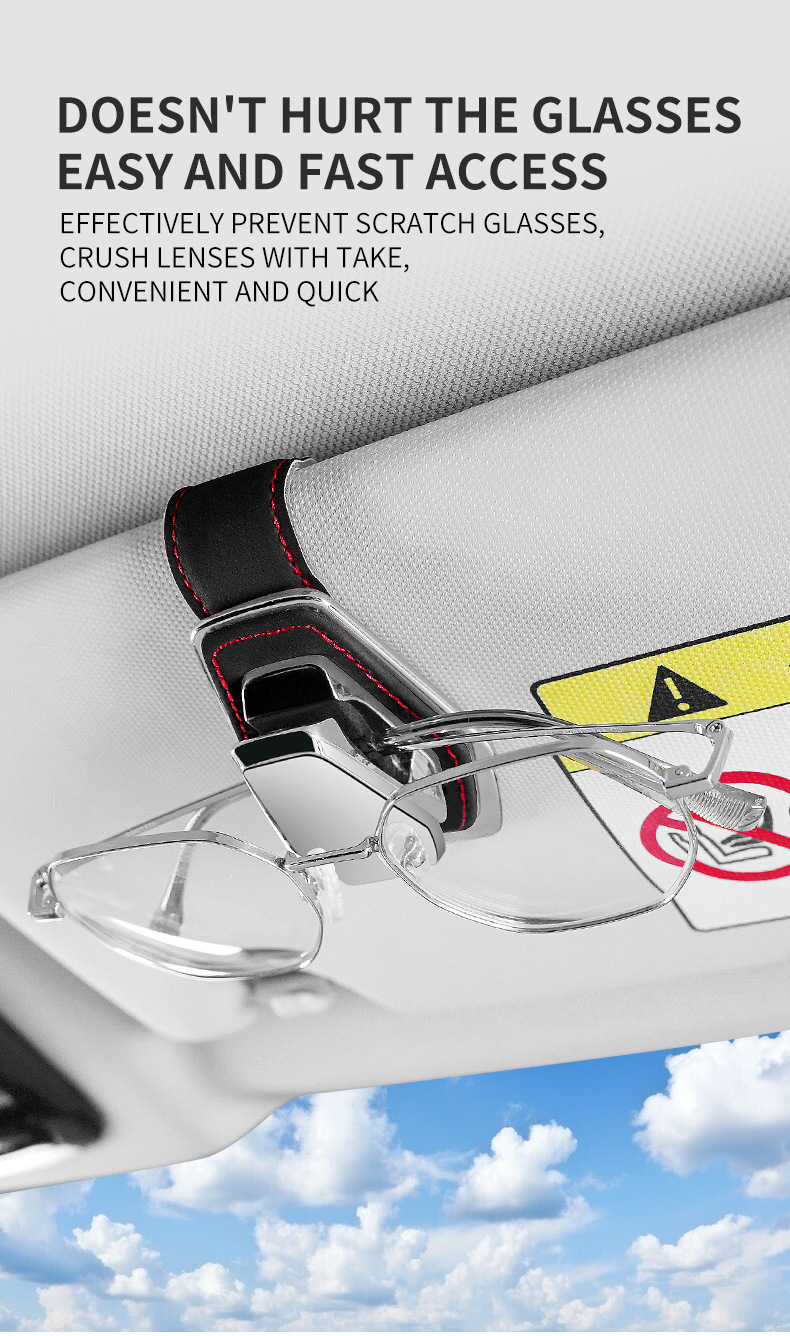 Car suede glasses clip universal hardware car inner glasses clip ticket clip export popular products multi-color