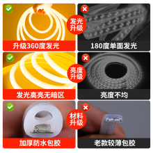 ♔特亮强光led圆形灯带白光夜市摆地摊车工地照明220v白色超亮灯