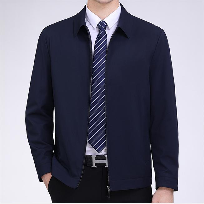 Men's Spring and Autumn New Business Executive Coat Dad's Laps Jacket 50-year-old 40-year-old Work Clothes Loose Top