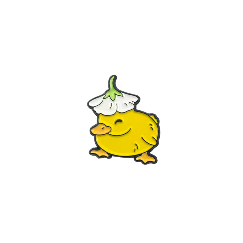 Broche de aleación de viento de ins creativo Insignia de ropa de pato de pollo de dibujos animados lindo para hombres y mujeres, decoración de bolsos, joyería de alfiler