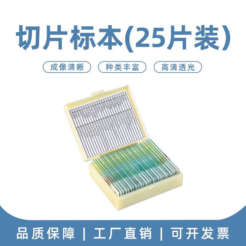 生物显微镜观察永久标本切片动物细胞样本玻璃眼镜载玻片实验成像