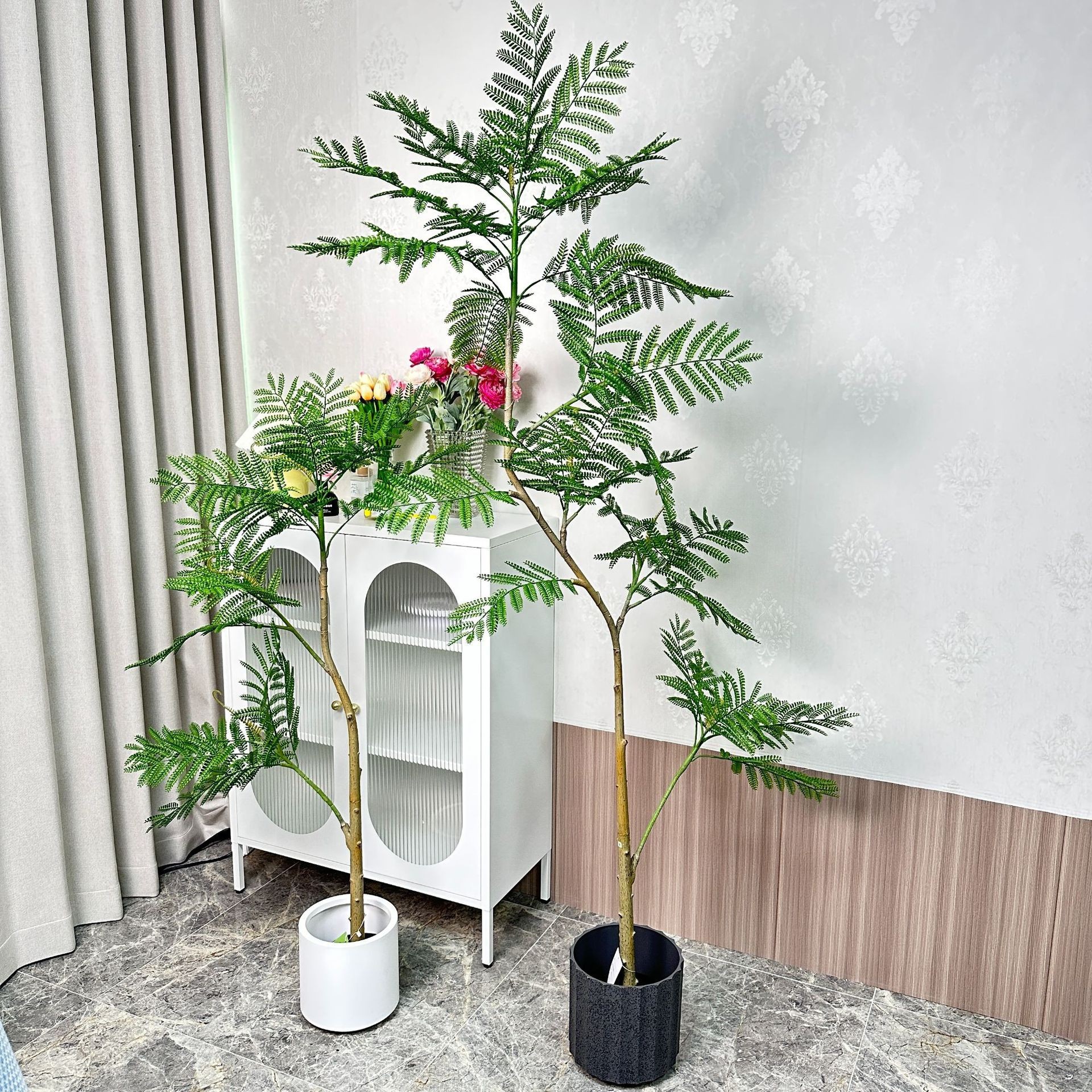 Gran planta de simulación nórdica, plátano viajero, girasol, árbol falso, planta en maceta, decoración de la sala de estar, planta verde de simulación