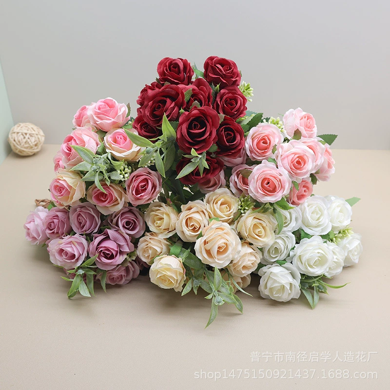 Имитация цветов дома свадебное украшение розы букет корейских пучков 10 ароматных наложниц роз поддельные цветы фото реквизит