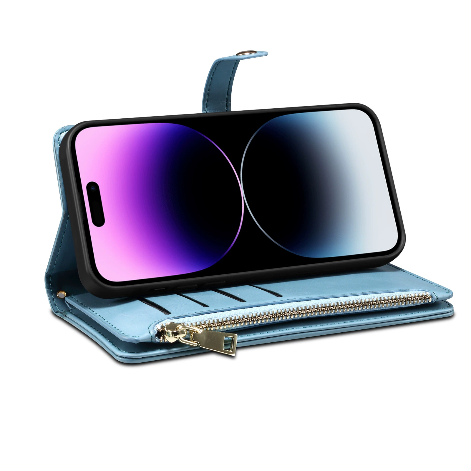 Совместимый iPhone 15, сумка через плечо на молнии, кошелек, чехол для телефона, противоугонный