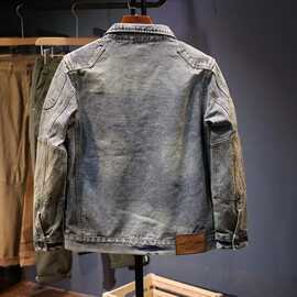 男士水洗复古牛仔外套男潮牌春秋款2024新款大码男装美式工装夹克