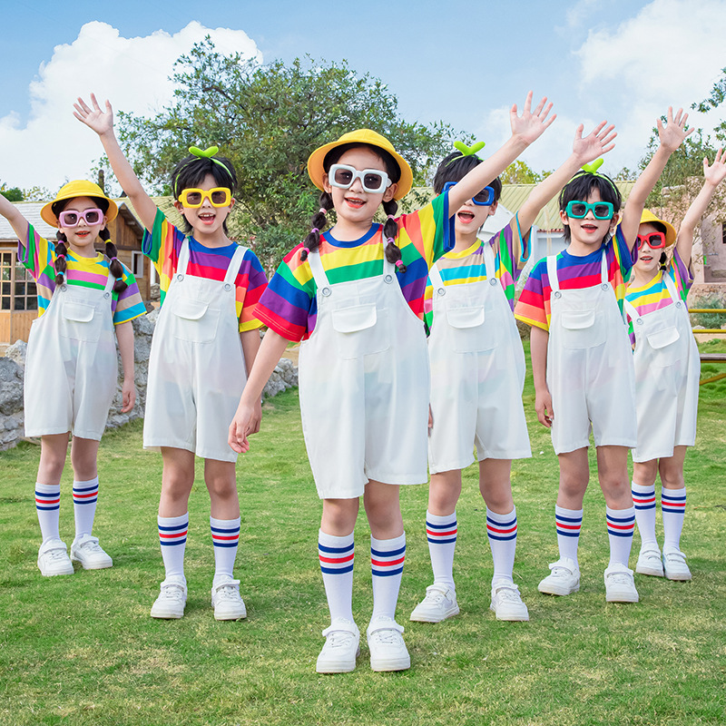 Children's clothing for kindergarten graduation photos, performance costumes for the June 1st program, candy-colored school uniforms for primary school students, choir performance attire