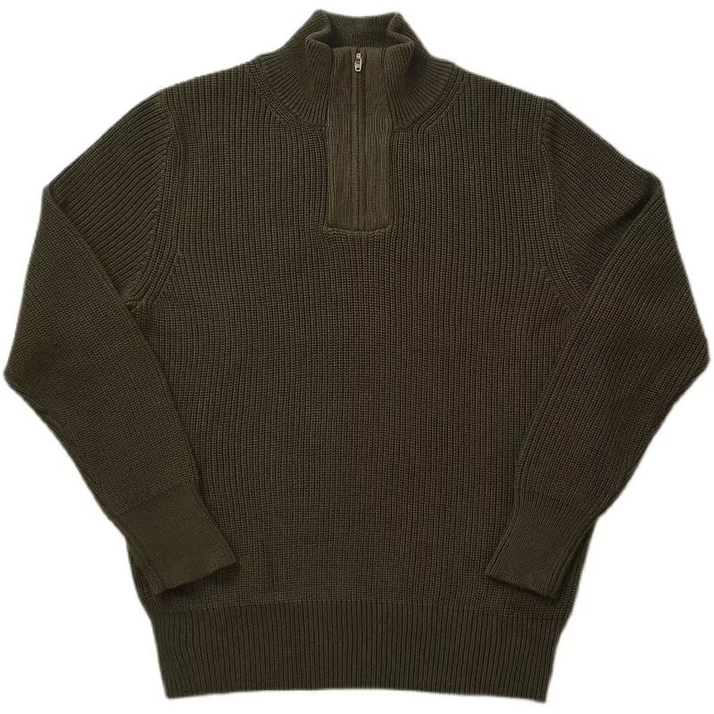 Retro quality velvet fashionable knitted sweater with zipper