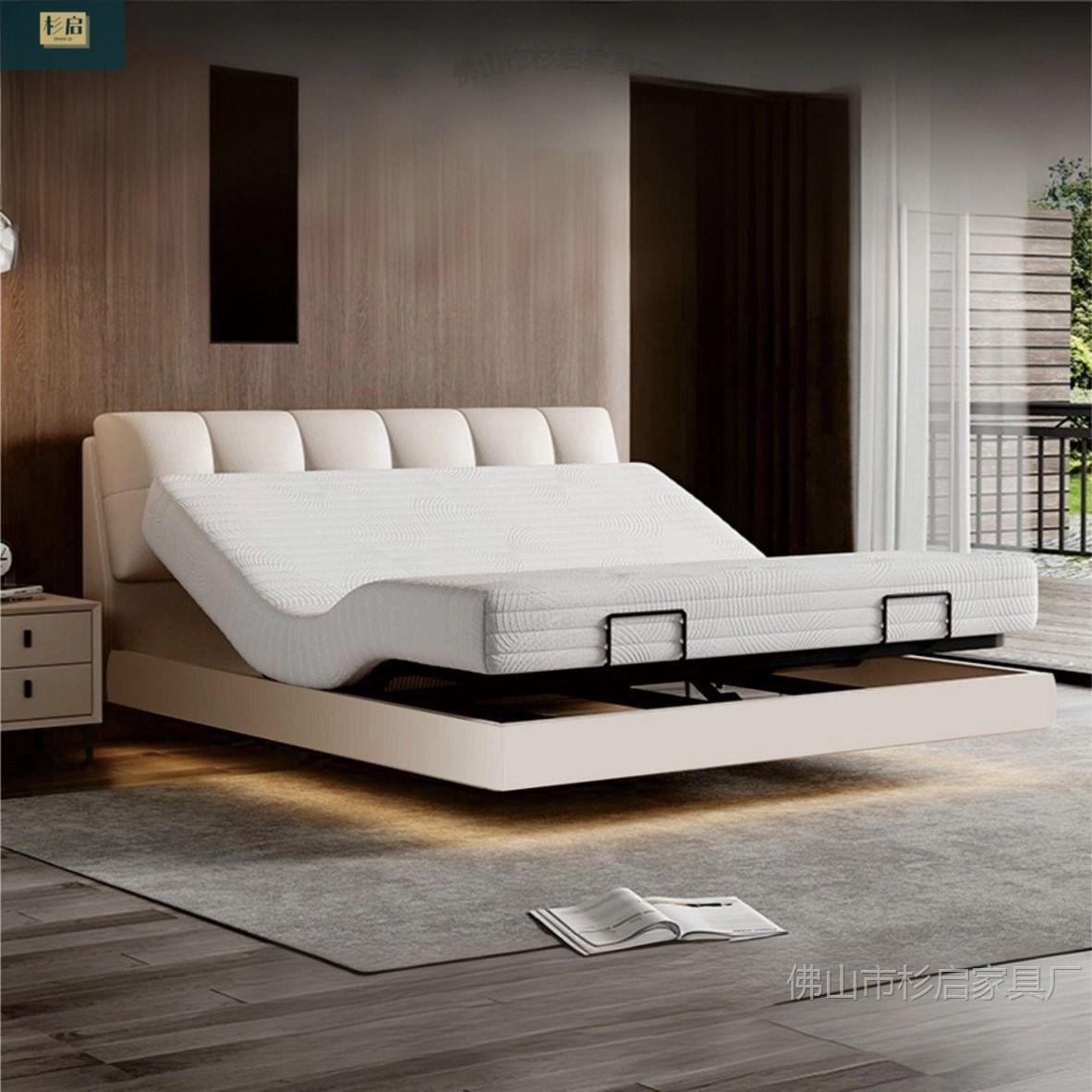 Yunduo Smart Electric Small Apartment Tatami Home Leather Modern Double Intelligent Adjustable Lift Master Bedroom Pregnant Women Wedding Bed