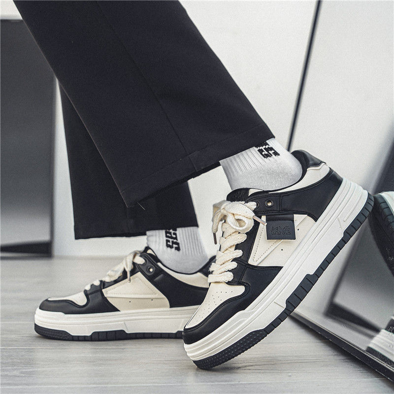 Zapatos de skate de invierno para hombres zapatos de moda casuales marca de moda negro y blanco nicho de diseño panda zapatos de skate ultraligeros y gruesos dunk