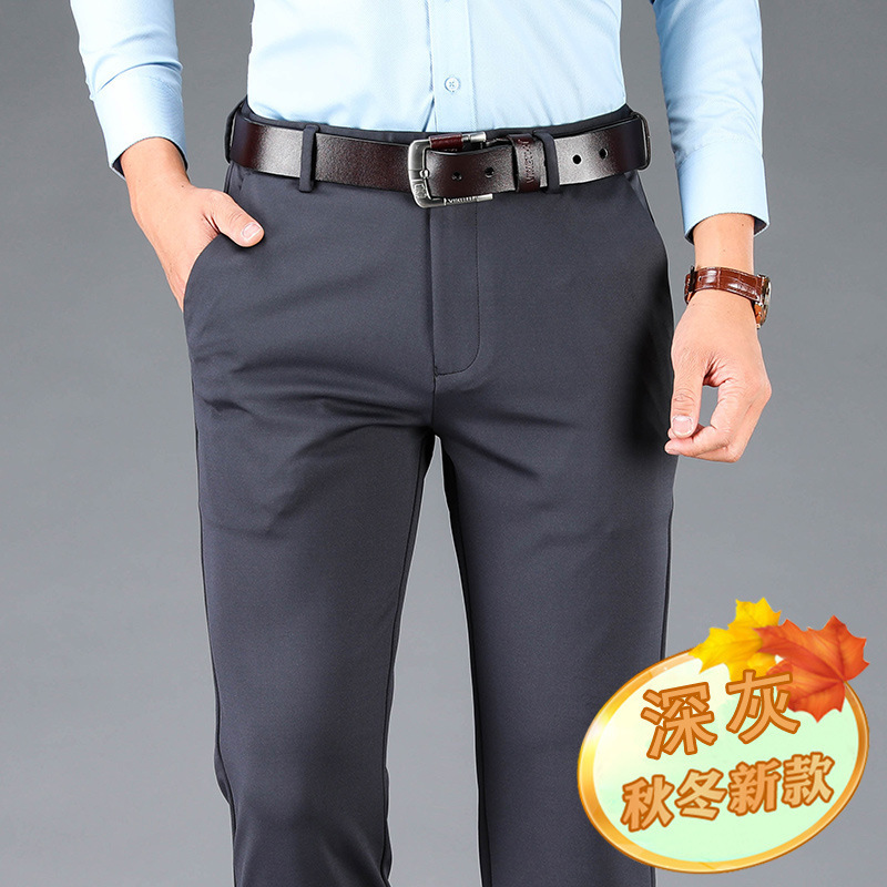 Una pieza de pantalones de hombre de alta elasticidad clase B comercio electrónico en el extranjero comercio electrónico de mediana edad y ancianos pantalones casuales de negocios pantalones papá image 10