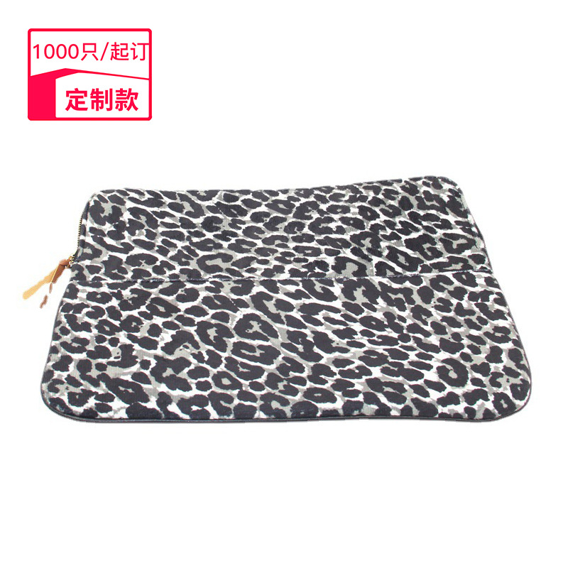 Oxford cloth fashion leopard print tablet computer storage bag thickened anti-collision liner computer bag factory processing