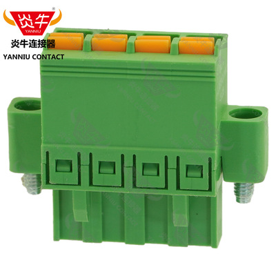 5.0mm炎牛凤凰弹簧插拔式PCB接线端子YN2EDGKNM/KF/FKCN2.5-STF