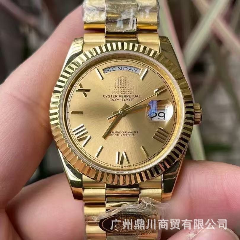 Doble cabeza Aliexpress semana doble calendario diario de escala romana relojes de azúcar negro relojes mecánicos para hombres