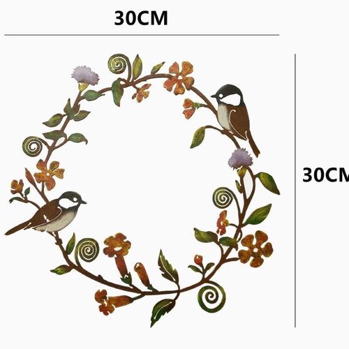 Cross-border metal garden art garland tit metal garland bird window hanging garland iron wreath bird window pendant