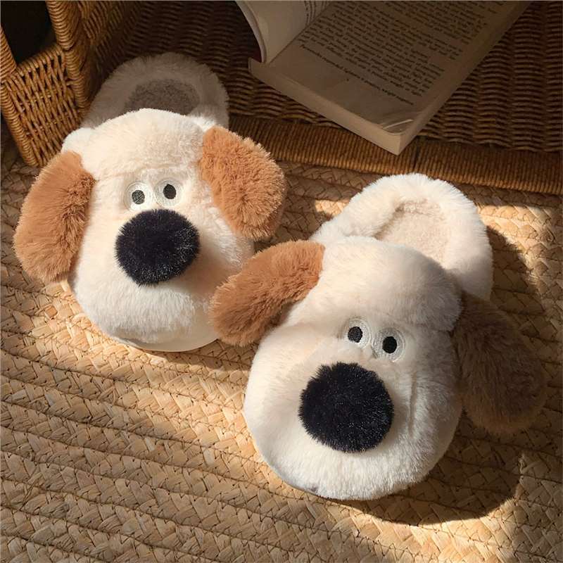 Zapatos de peluche nuevos zapatos de luna de mujer zapatillas de algodón suave para el hogar para perros calientes auténticos dormitorios en el otoño y el invierno