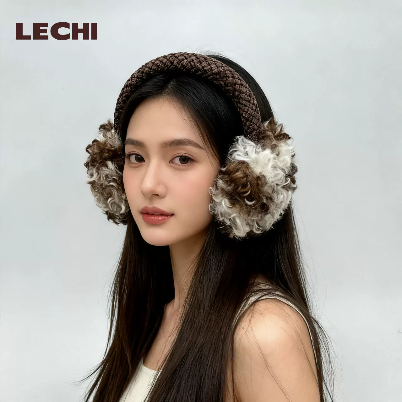 小香风耳罩毛绒女冬季保暖护耳ins风新款卷毛耳暖可折叠韩系耳包