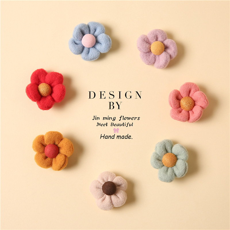 Mao woolen flower DIY accessories fabric handmade flower accessories…