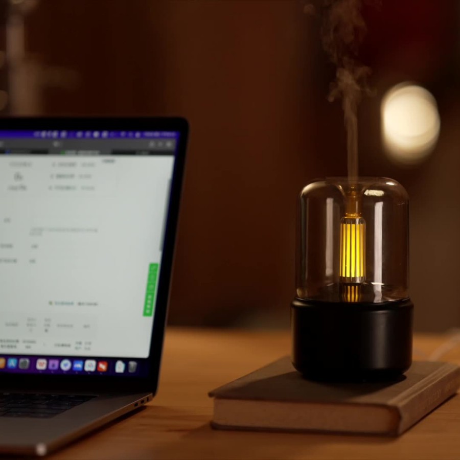 Ambiente lámpara de aromaterapia aerosol ultrasónico para interiores humidificación sala de estudio anti-secado sueño decoración simple luz ambiental