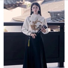 2025秋冬款新款高级感明制汉服新中式女装国风卫衣马面裙两件套装